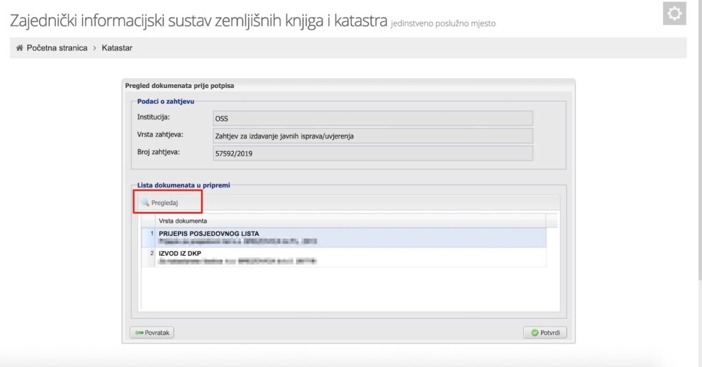 korak 5 - Pregled dokumenata
